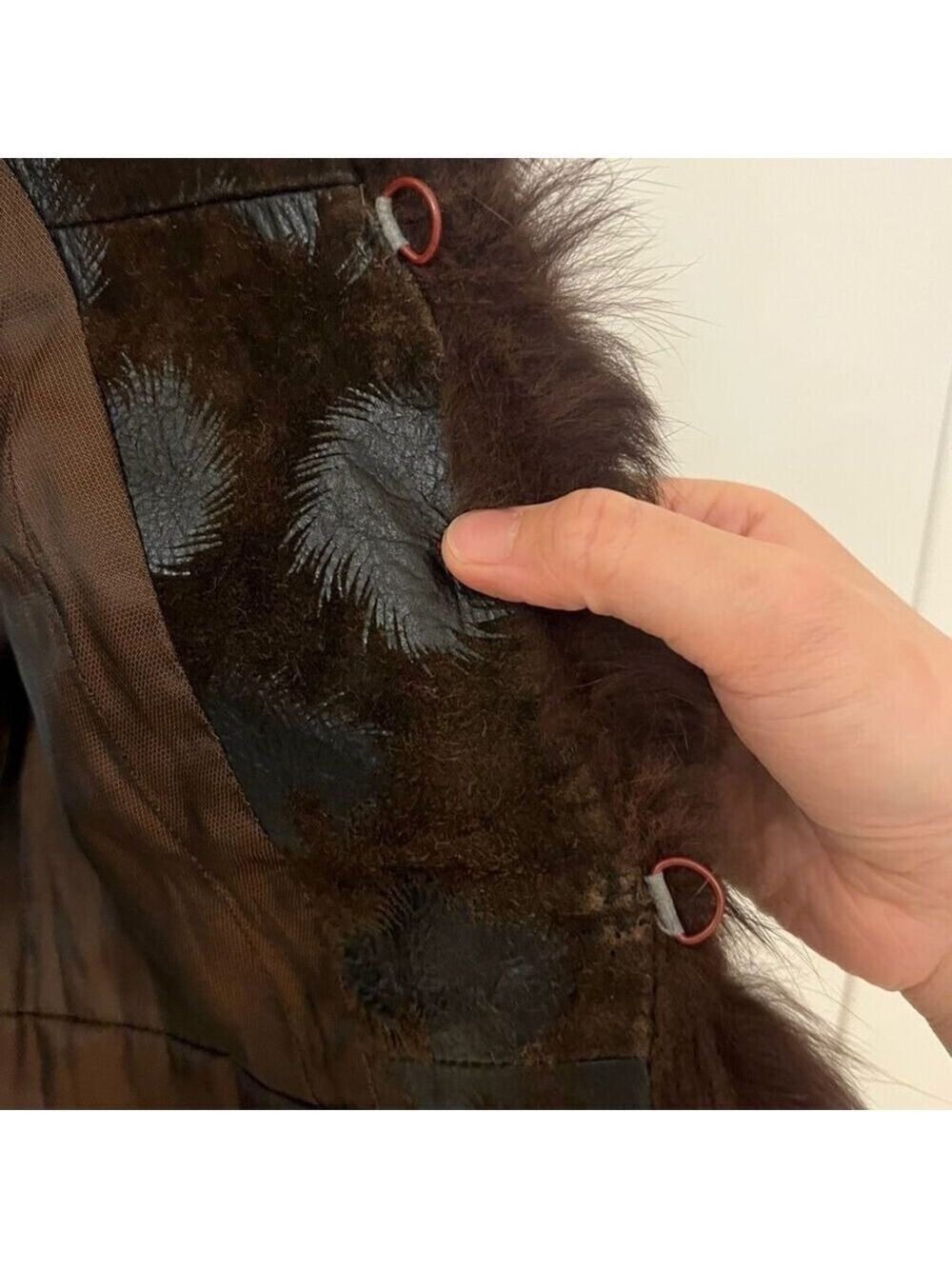 Elegant Vintage Brown Real Fur Leather Jacket/Blazer S - Picture 7 of 7